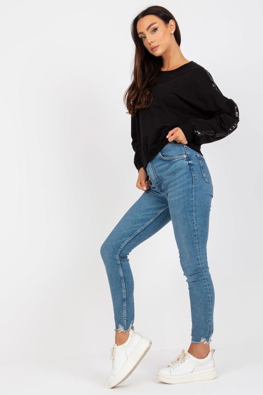 Černá mikina s flitry na rukávech RUE... Černá mikina s flitry na rukávech RUE...