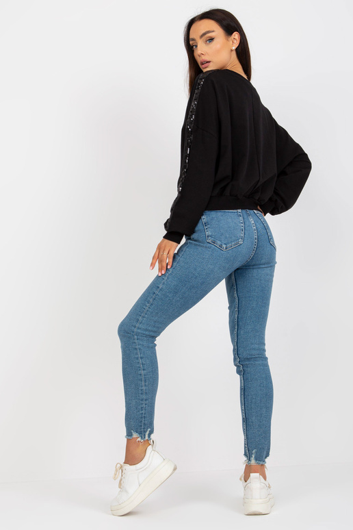 Černá mikina s flitry na rukávech RUE... Černá mikina s flitry na rukávech RUE...