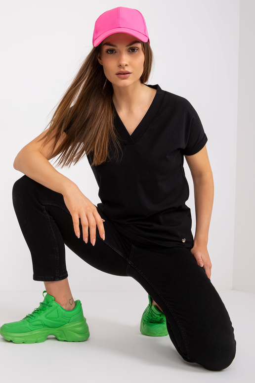 Černé jednobarevné tričko Basic s...