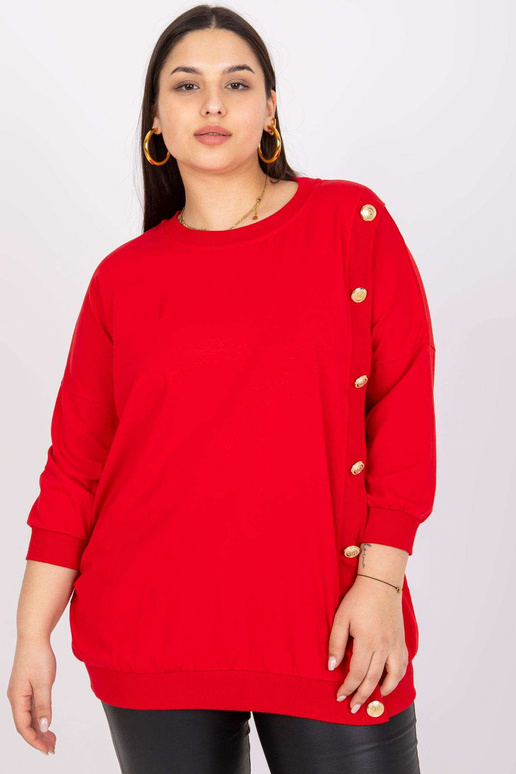 Červená nadměrná halenka s kulatým...