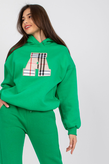 Zelená mikina s nášivkou a...