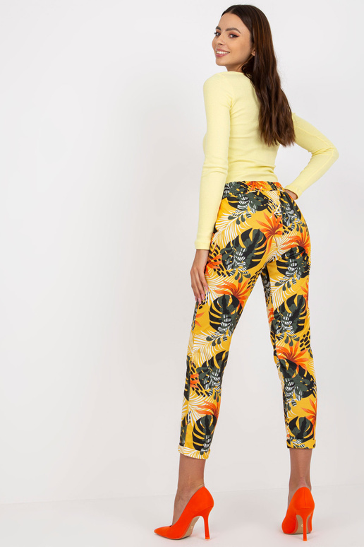 Žluté vzorované bavlněné tepláky Žluté vzorované bavlněné tepláky