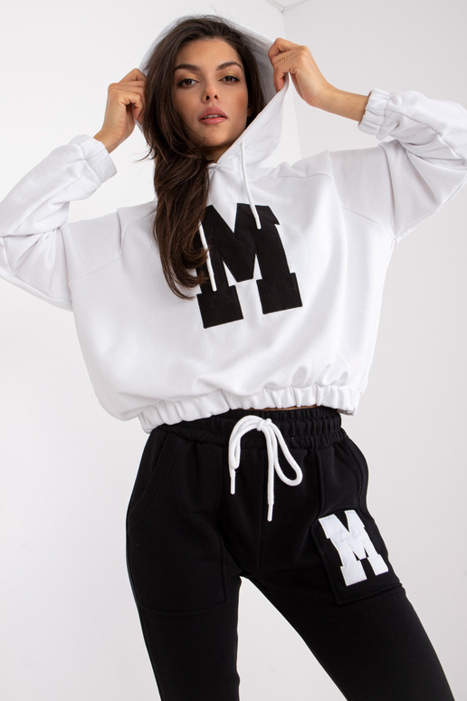 Bílo-černá mikina s kapucí Danielle Bílo-černá mikina s kapucí Danielle