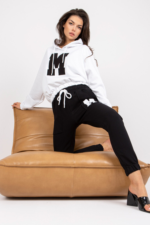 Bílo-černá mikina s kapucí Danielle Bílo-černá mikina s kapucí Danielle