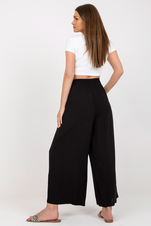 Černé široké látkové kalhoty s...