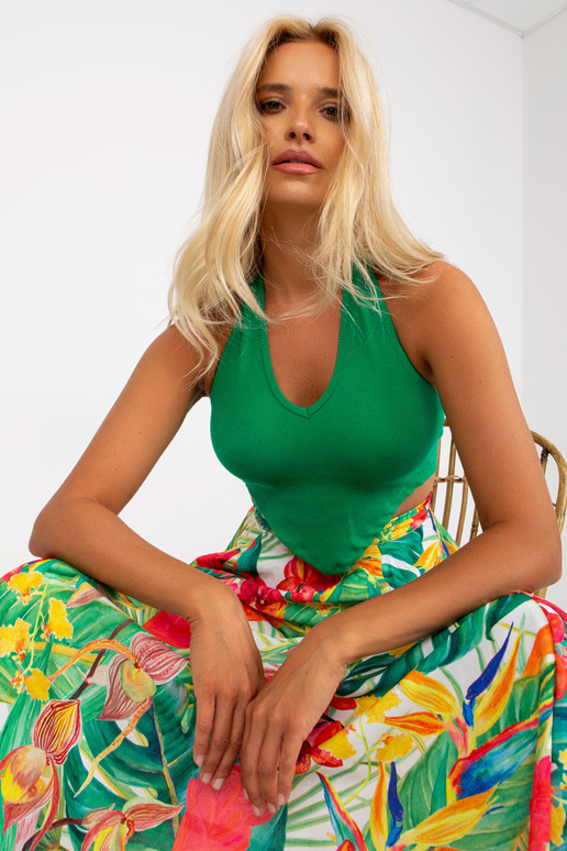 RUE PARIS Zelená žebrovaná otevřená...