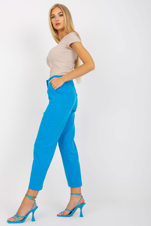 Modré dámské kostýmkové kalhoty RUE...