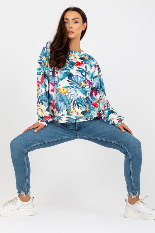 Ecru mikina s velurovým potiskem a...