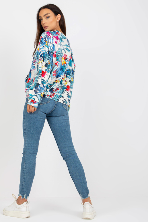 Ecru mikina s velurovým potiskem a...