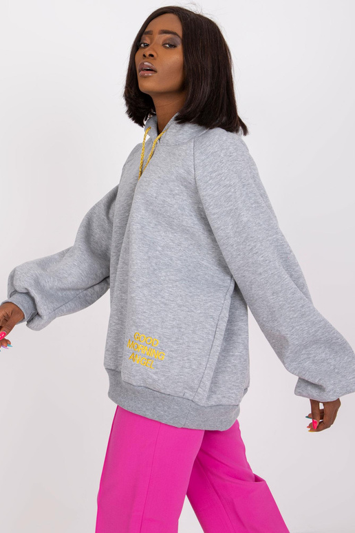 Šedá melanžová mikina z bavlny Diego