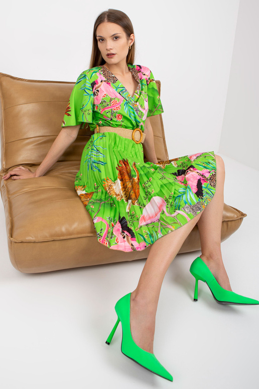 Světle zelené šaty s potiskem a...