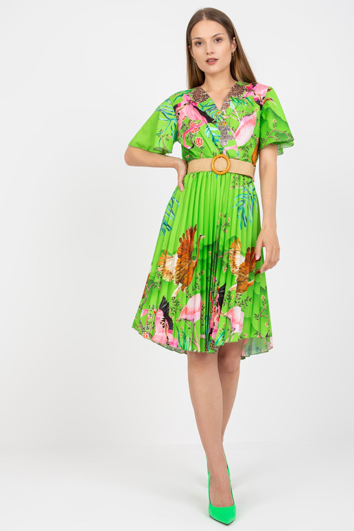Světle zelené šaty s potiskem a...