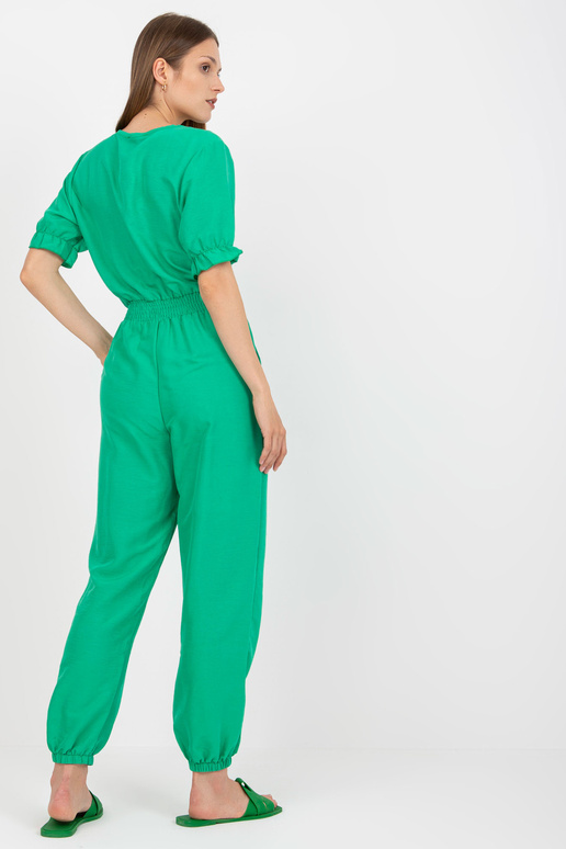 Zelený letní overal s krátkým rukávem...