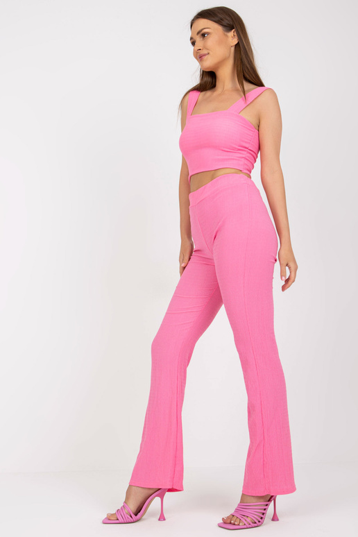 Růžový ležérní pruhovaný set s...