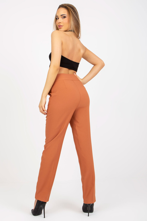 Měděné dámské látkové kalhoty s...