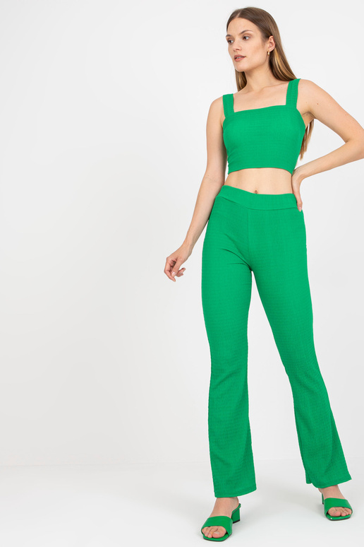 Zelený dámský ležérní set s kalhotami