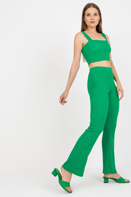 Zelený dámský ležérní set s kalhotami