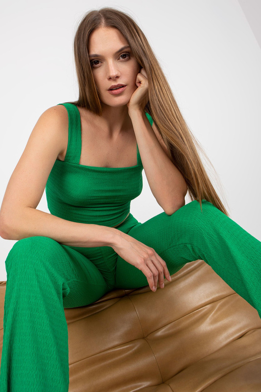 Zelený dámský ležérní set s kalhotami