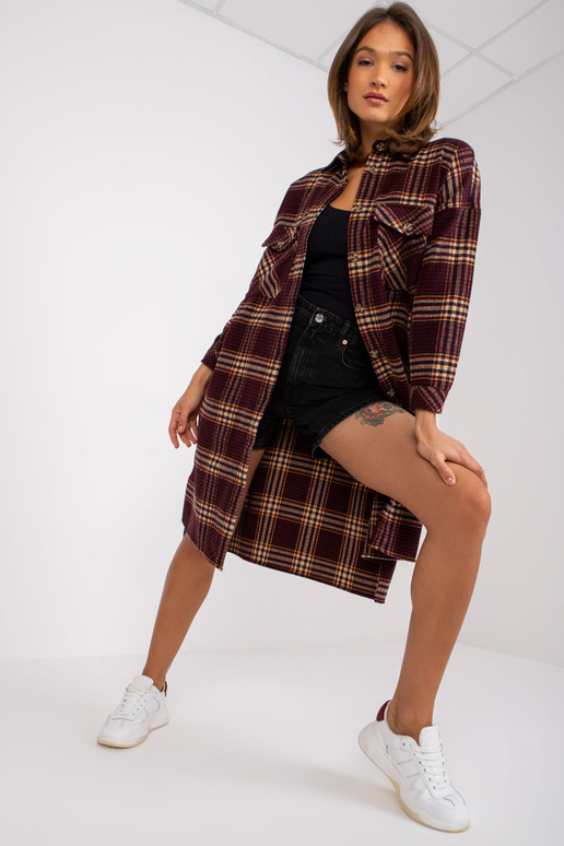 Vínově žlutá oversized dlouhá košile...