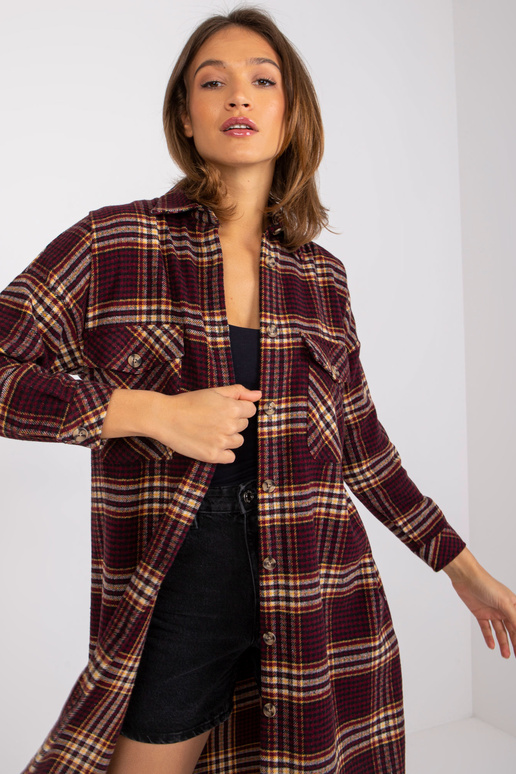 Vínově žlutá oversized dlouhá košile...