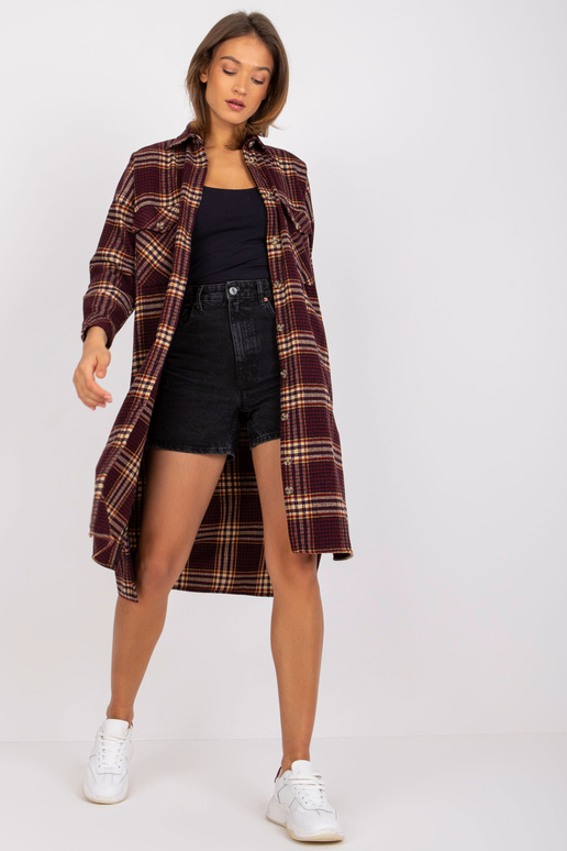 Vínově žlutá oversized dlouhá košile...