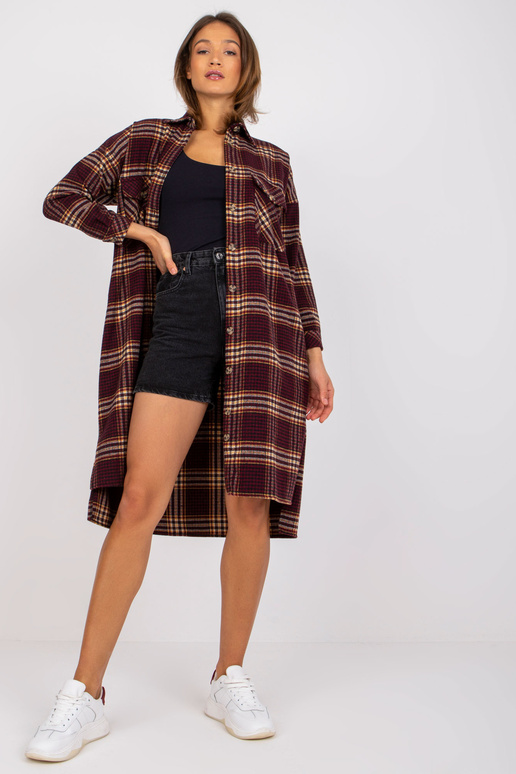 Vínově žlutá oversized dlouhá košile...