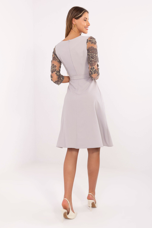 Šedé midi koktejlové šaty se...