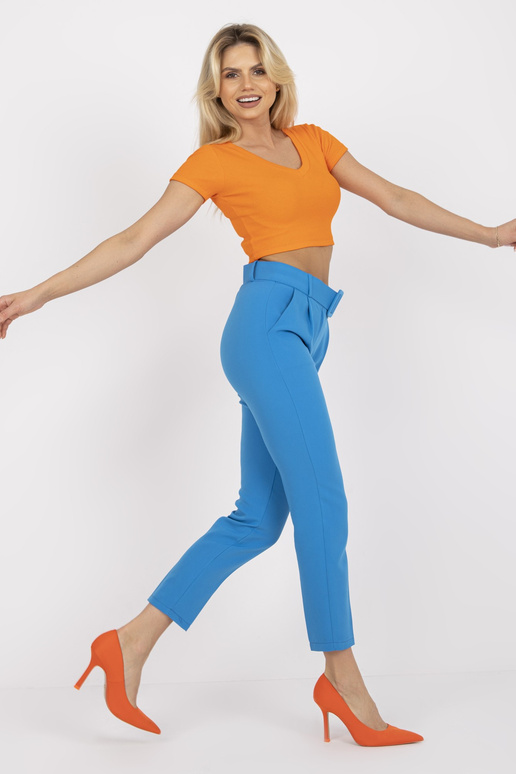 Modré dámské oblekové kalhoty s...