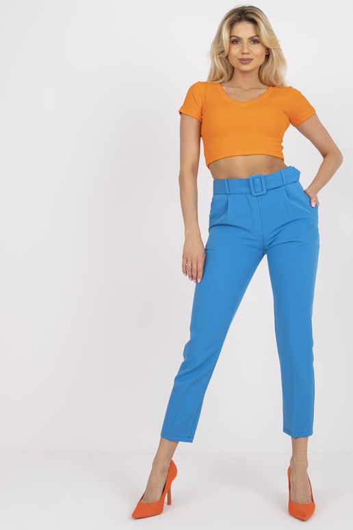 Modré dámské oblekové kalhoty s...