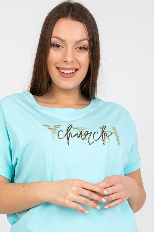 Mintové tričko plus velikosti s...