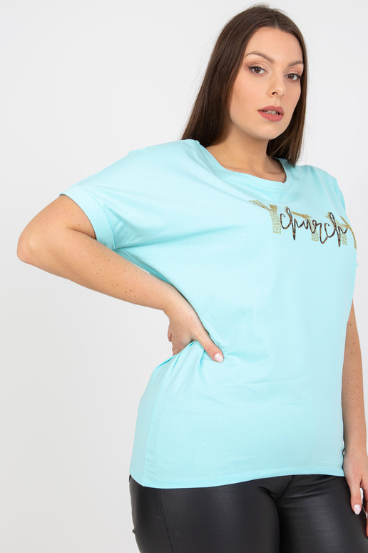 Mintové tričko plus velikosti s...