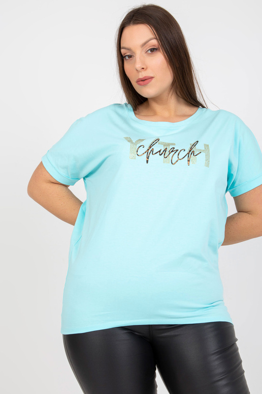 Mintové tričko plus velikosti s...