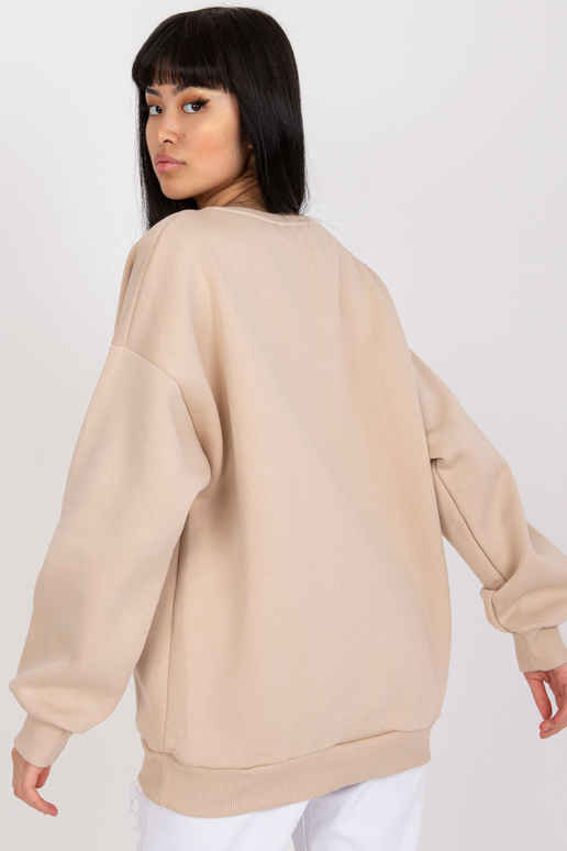 Béžová mikina Severine Bavlna bez kapuce