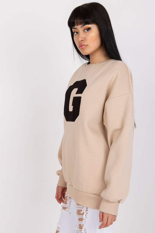 Béžová mikina Severine Bavlna bez kapuce