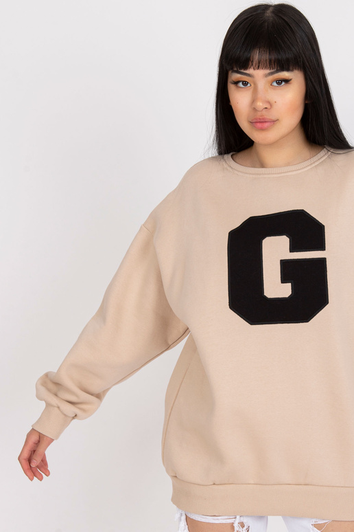 Béžová mikina Severine Bavlna bez kapuce