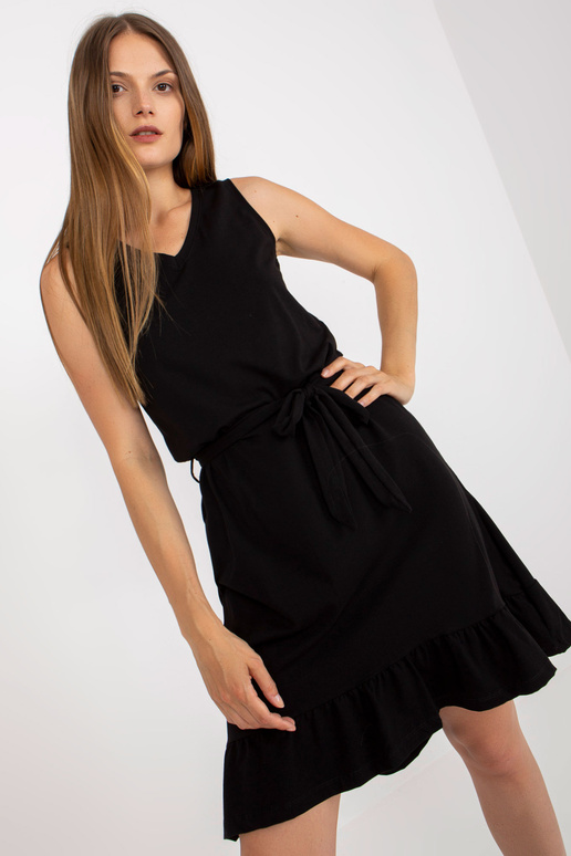 Základní černé bavlněné minišaty s... Základní černé bavlněné minišaty s...