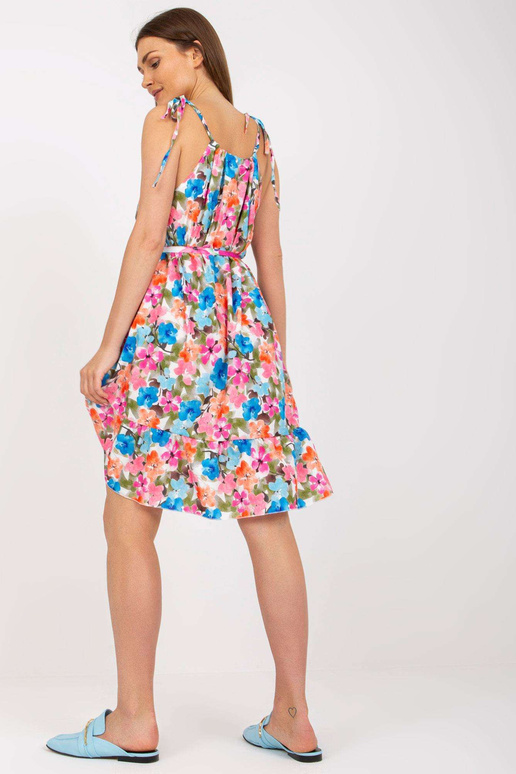 Barevné květinové šaty s volánem RUE...