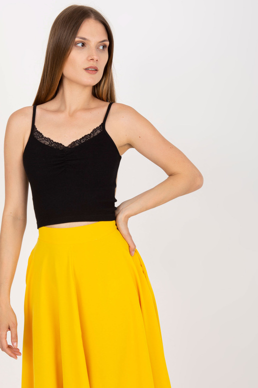 Černý krátký top basic v proužcích...