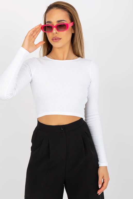 Bílá žebrovaná basic halenka se...