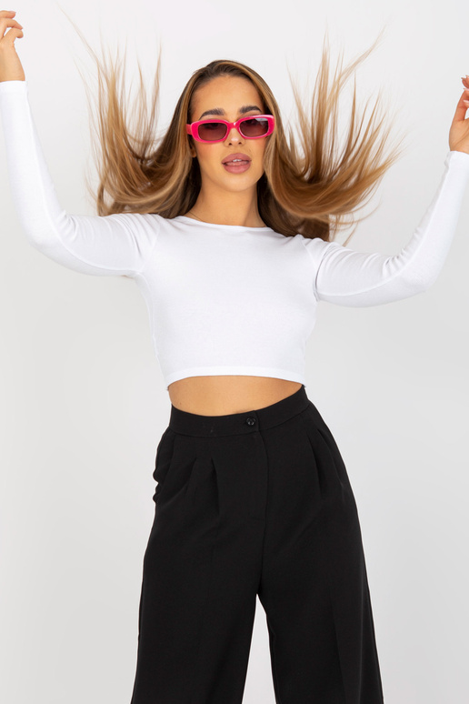 Bílá žebrovaná basic halenka se...