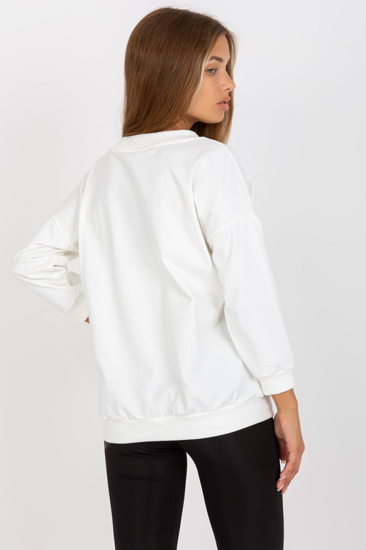 Ecru bavlněná halenka s výstřihem do V