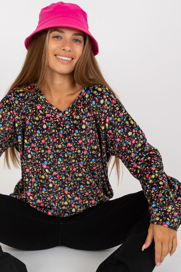 Černá velurová květinová...