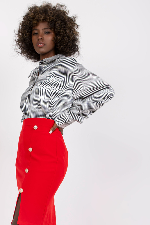 Bílá a černá dámská košile s dlouhým...