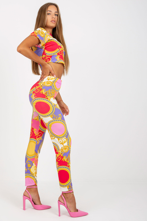 Růžový vzorovaný ležérní dvoudílný...