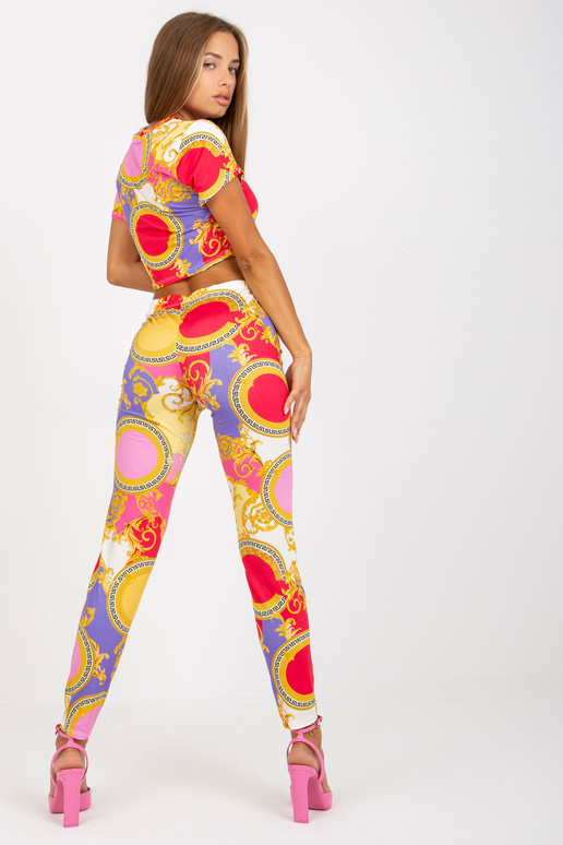 Růžový vzorovaný ležérní dvoudílný...