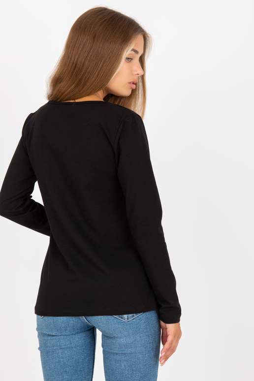 Černá bavlněná halenka s dlouhým...