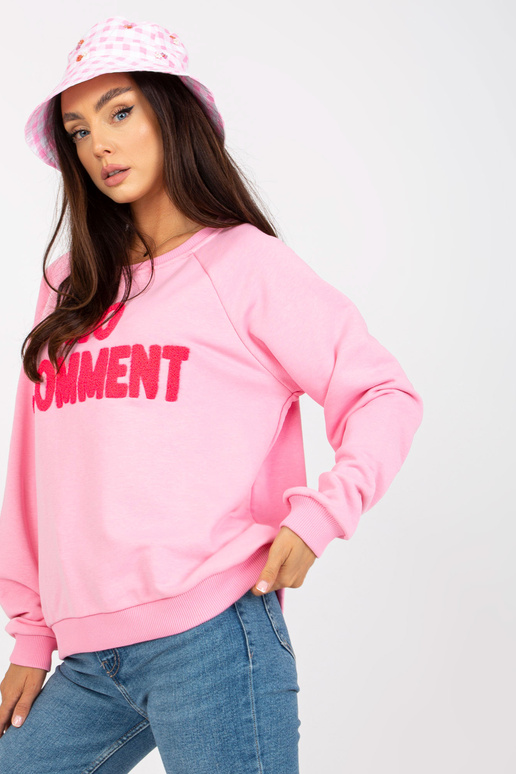 Růžová mikina bez kapuce s nápisem...