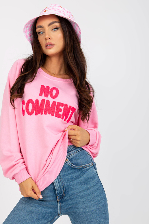Růžová mikina bez kapuce s nápisem...