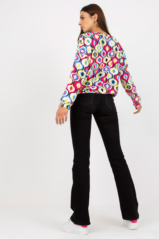 Růžová a modrá velurová mikina s...