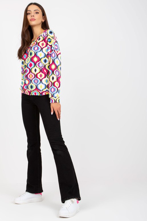 Růžová a modrá velurová mikina s...